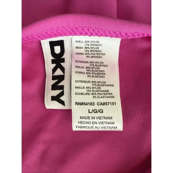 DKNY Women's Size Large Pink Sweetheart Twist Front One Piece Swimsuit New - Picture 9 of 10